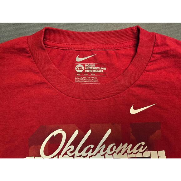 Nike Oklahoma Sooners OU State University Mens 2X Loose Fit T-Shirt NCAA College - Picture 2 of 5